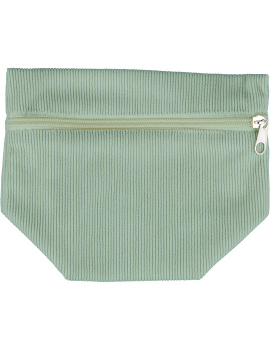 Trousse à maquillage zippée en velours côtelé Tia