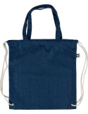 Sac à dos cordelette en denim recyclé Dex