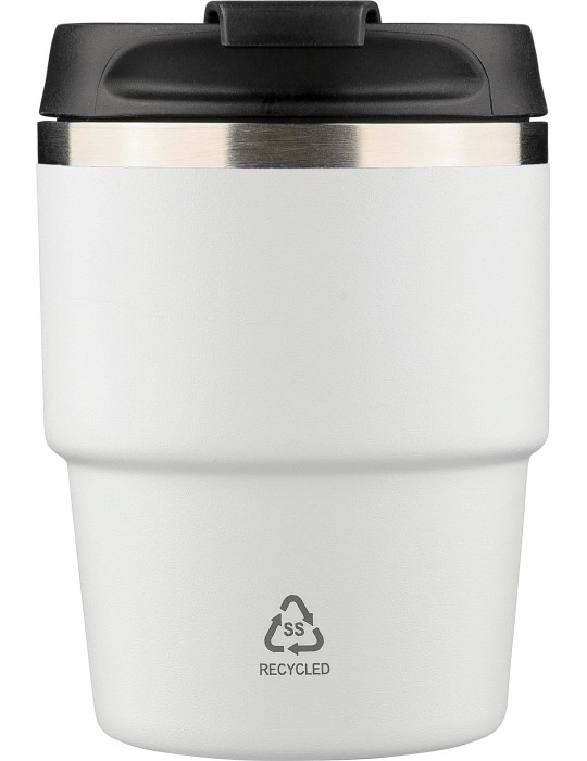 Mug double paroi de 175 ml en acier inoxydable recyclé Oli