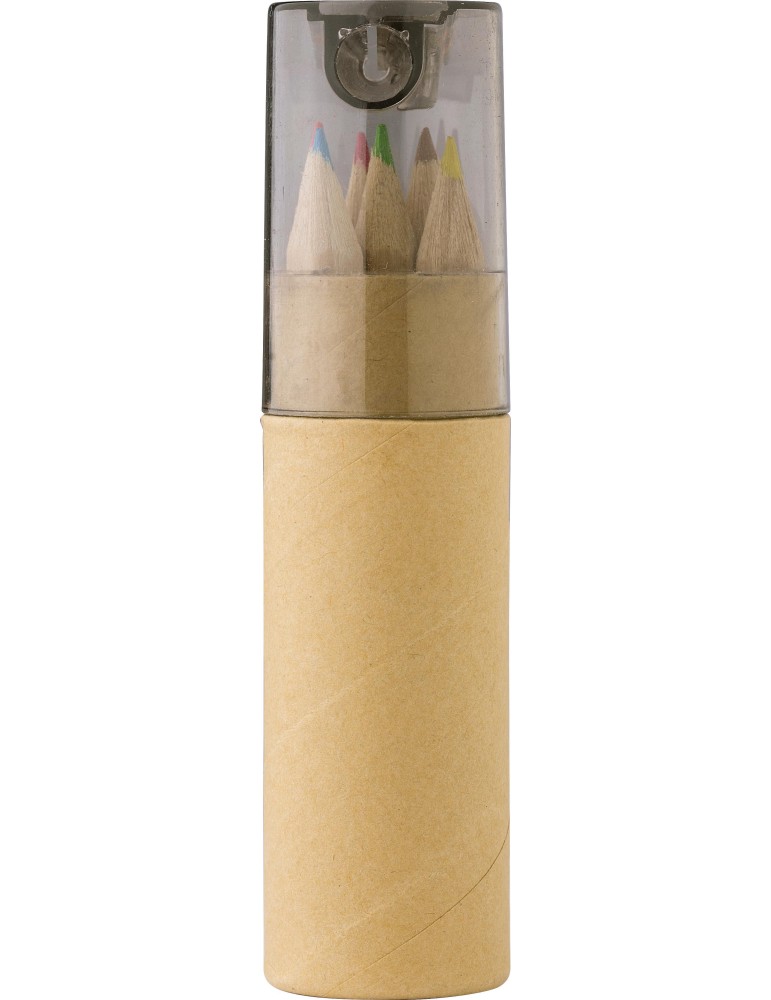 Coffret de crayons de couleur Libbie | Carton recyclé | 6 pièces
