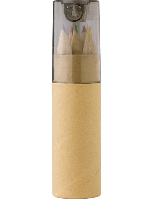 Coffret de crayons de couleur Libbie | Carton recyclé | 6 pièces