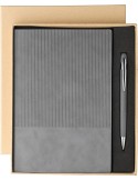 Ensemble carnet A5 et stylo à bille en PU recyclé Tarek