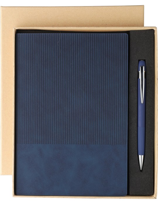Ensemble carnet A5 et stylo à bille en PU recyclé Tarek