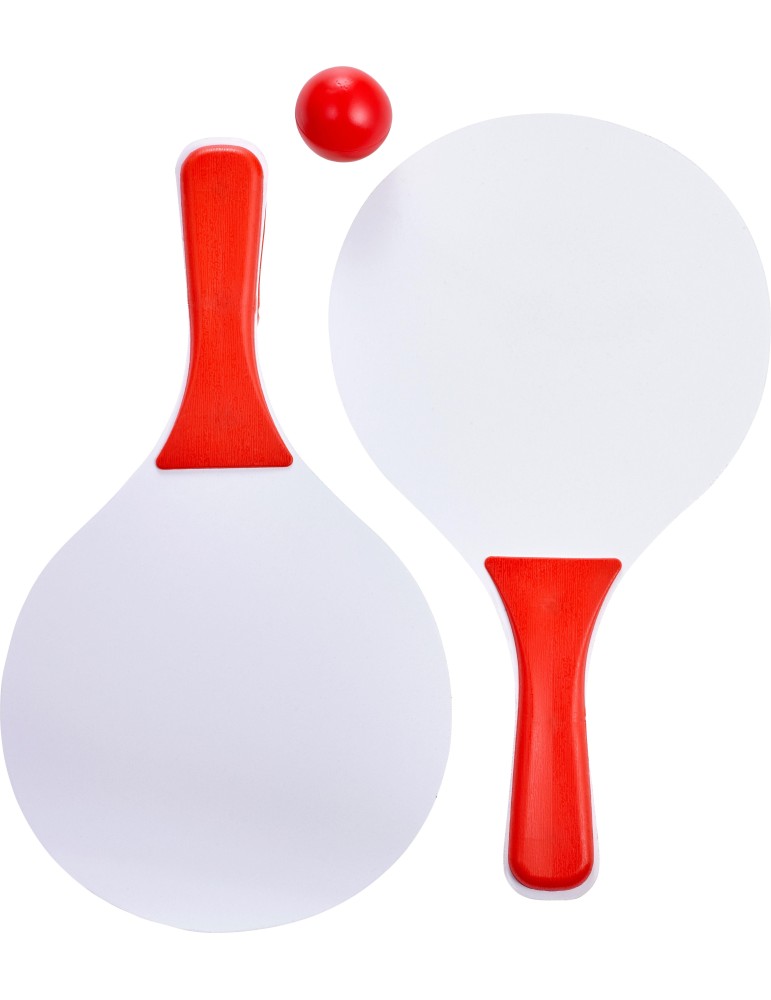 Raquettes de Plage Économiques Personnalisées Eliza - Set de 2 en Bois