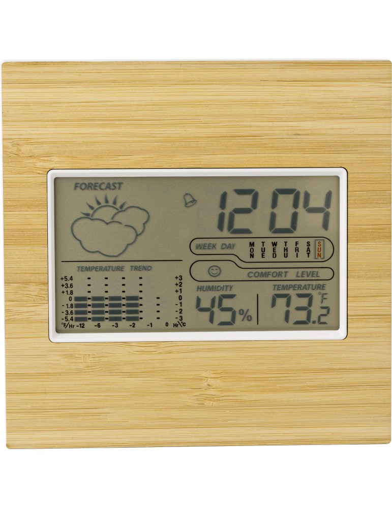 Station Météo Unique en Bambou Lia | Objet Publicitaire