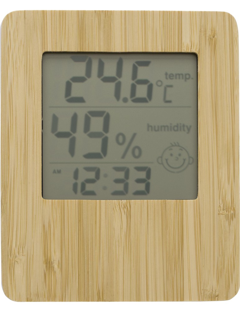 Station Météo Précise en Bambou Personnalisée pas cher