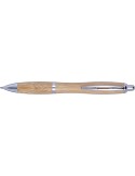 Stylo bille Carson | Bambou | Détails argent