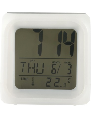 Horloge de bureau cube lumineux personnalisée Leona