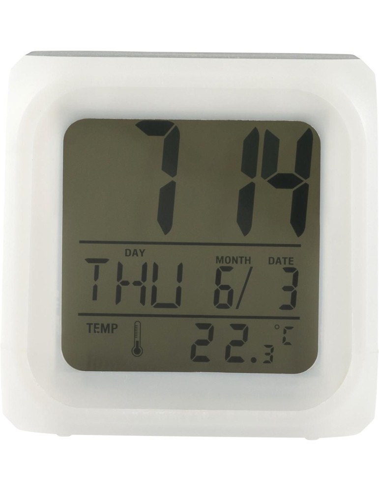 Horloge de bureau cube lumineux personnalisée Leona