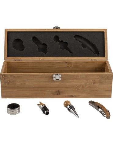 Set à vin en bambou Accessoires Personnalisés Gareth