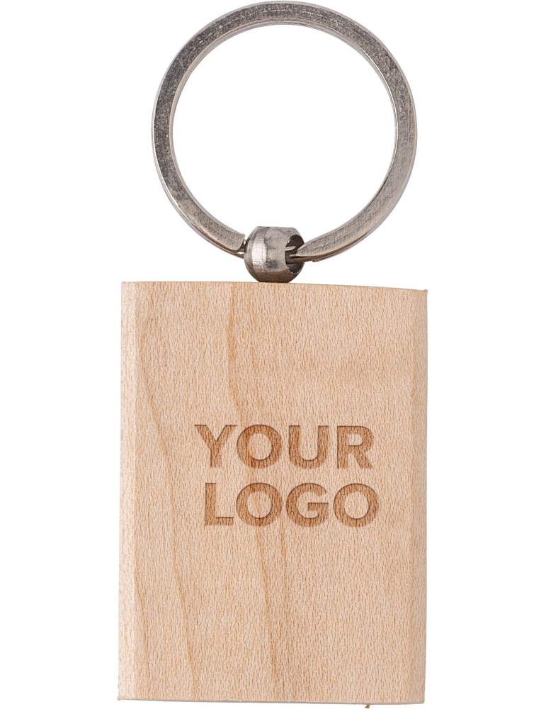 Porte-clés unique et publicitaire en bois Shania