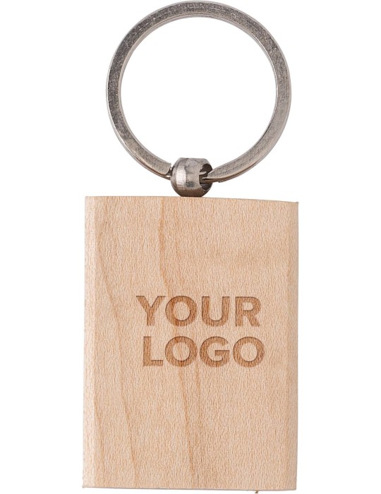 Porte-clés unique et publicitaire en bois Shania