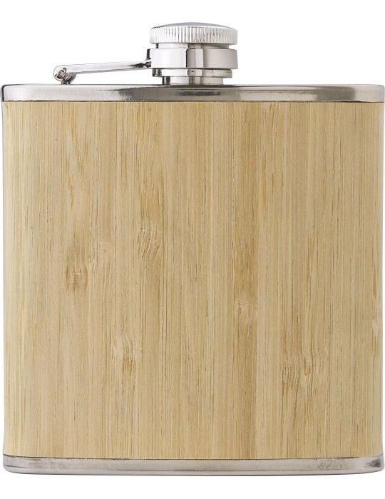 Flasque en Acier Inoxydable et Bambou Personnalisée pas cher | Hayden
