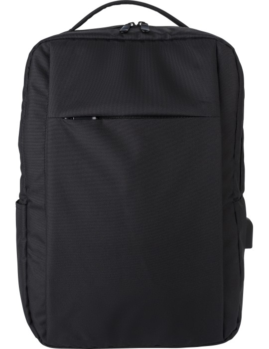 Sac à dos porte-ordinateur en polyester rPET personnalisé Jesse pas cher