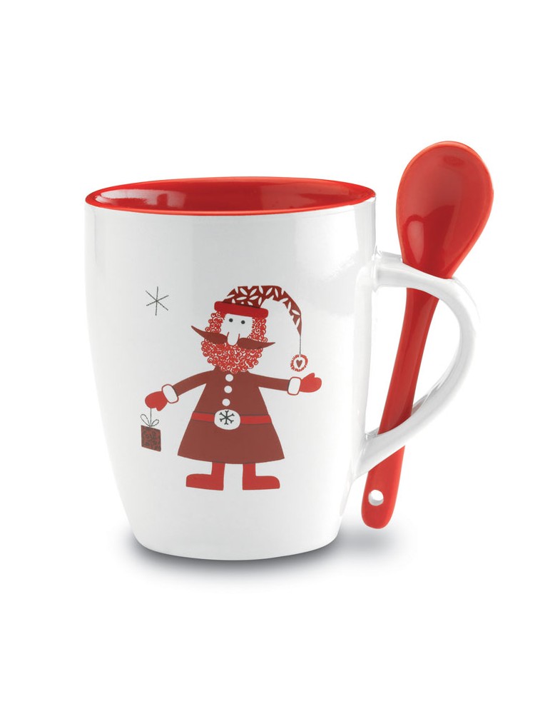 Mug avec Cuillère Personnalisé - CLAUS Cadeau Idéal pas cher