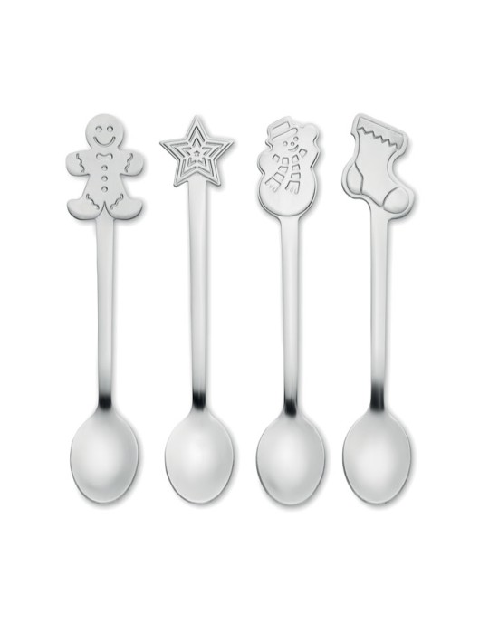 Cuillères à Thé de Noël Personnalisées | Set Pratique et Élégant