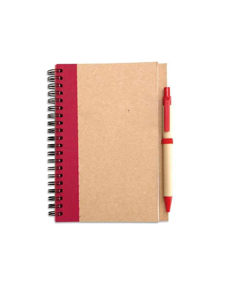 Bloc-notes recyclé avec stylo personnalisé