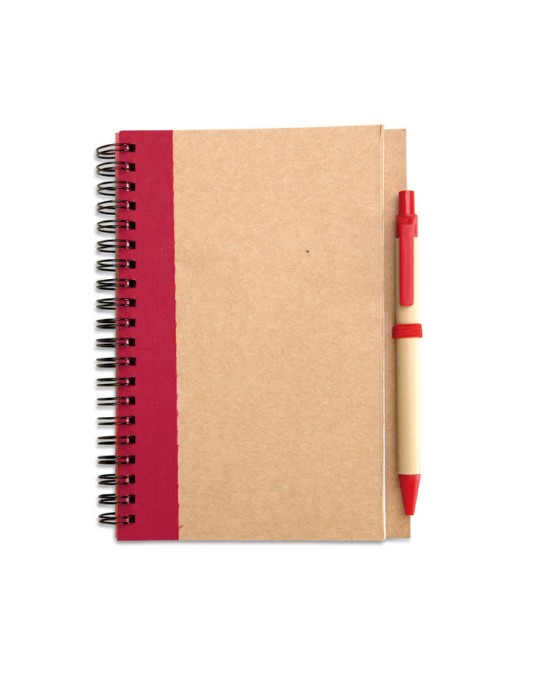 Bloc-notes recyclé avec stylo personnalisé