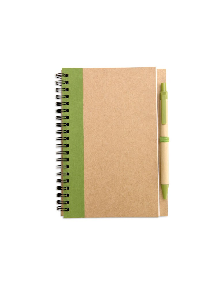 Bloc-notes recyclé avec stylo personnalisé