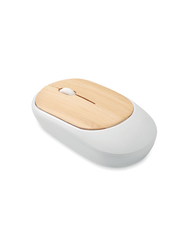 Souris sans Fil en Bambou Personnalisée pas cher