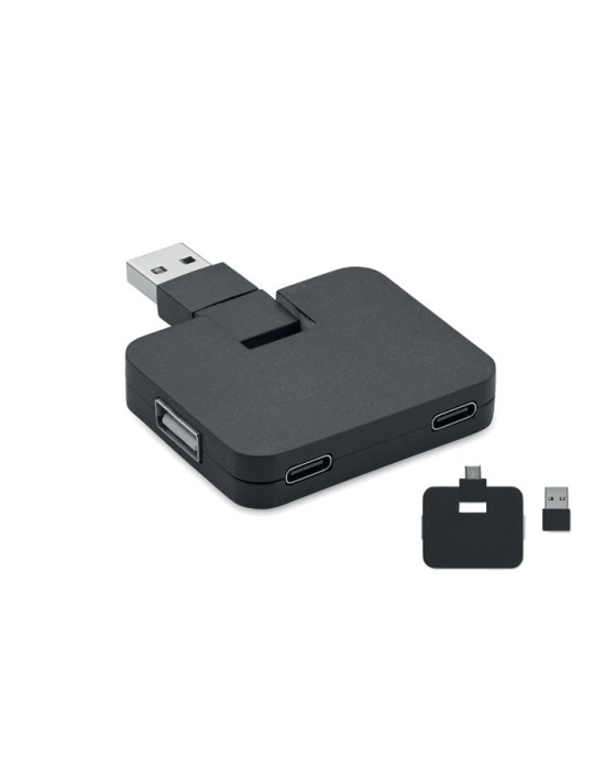 Hub USB 4 Ports Personnalisé - SQUARE-C Accessoire High-Tech pas cher