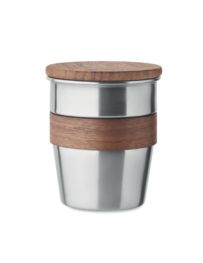 Gobelet Incassable 350 ml en Acier Inox Personnalisé WALNUT pas cher