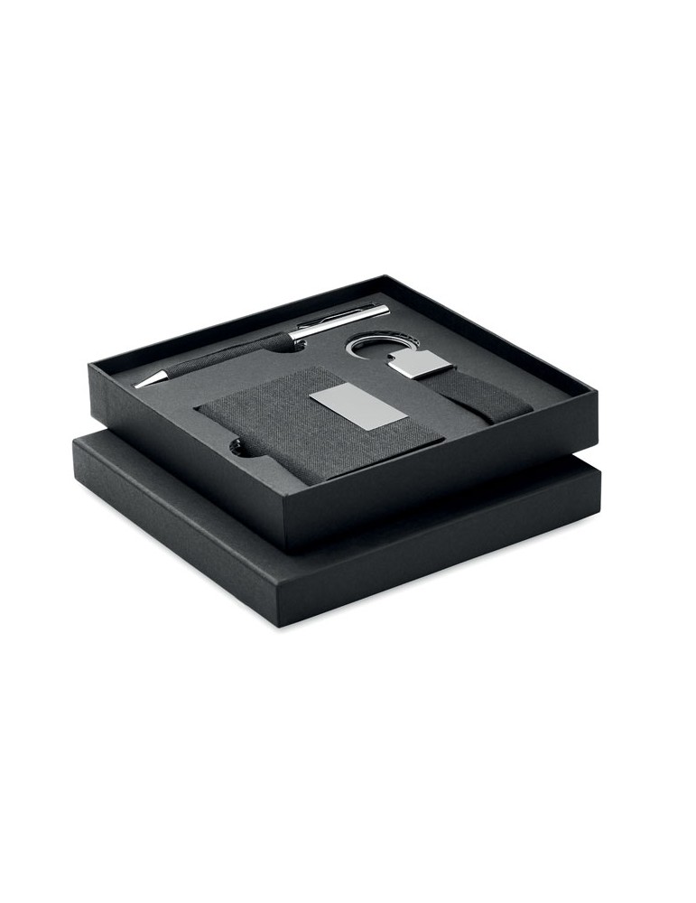Coffret cadeau personnalisé - SCRIBI 3 - Stylo, Porte-Clés & Porte-Cartes