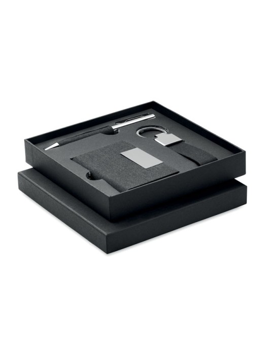 Coffret cadeau personnalisé - SCRIBI 3 - Stylo, Porte-Clés & Porte-Cartes