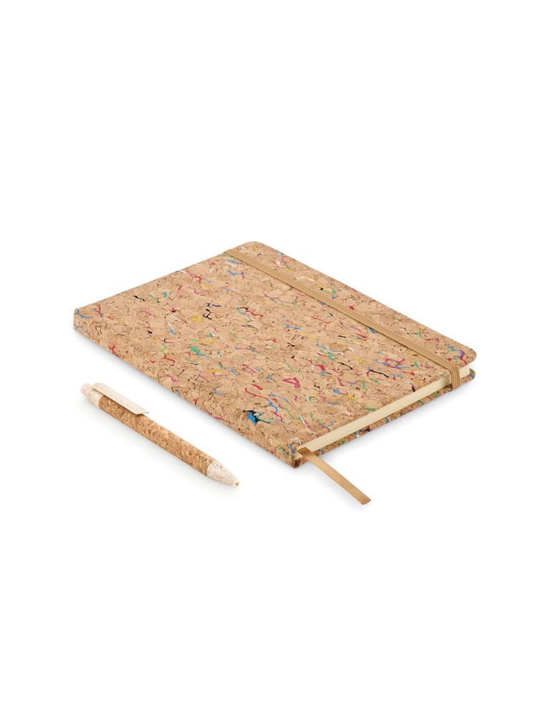 Cahier A5 en liège de couleur CORNOTA personnalisable