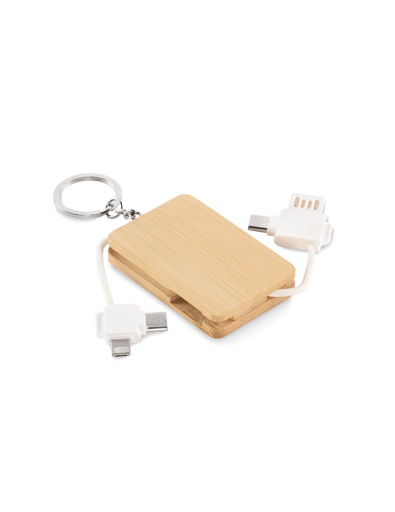 Porte-clés et câble de charge BUPOW - Objets Publicitaires