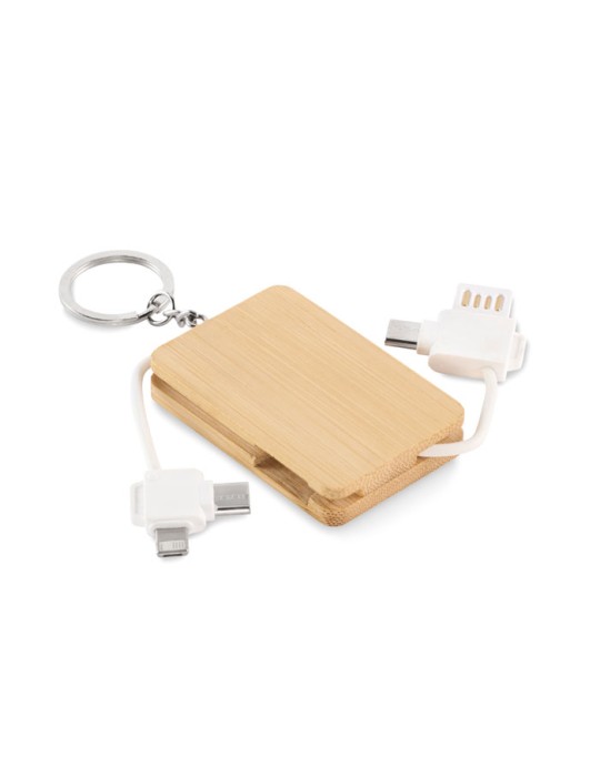 Porte-clés et câble de charge BUPOW - Objets Publicitaires