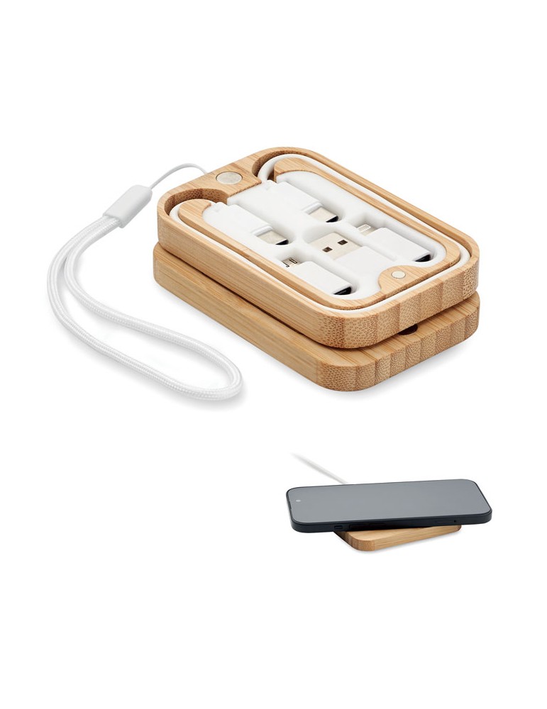Chargeur sans fil  15W en bambou CHARGOO