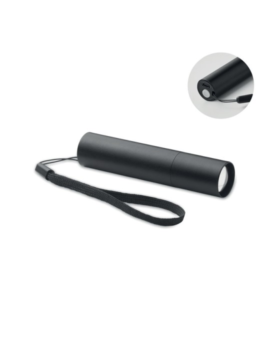 Lampe rechargeable en alu publicitaire ALUMINATE