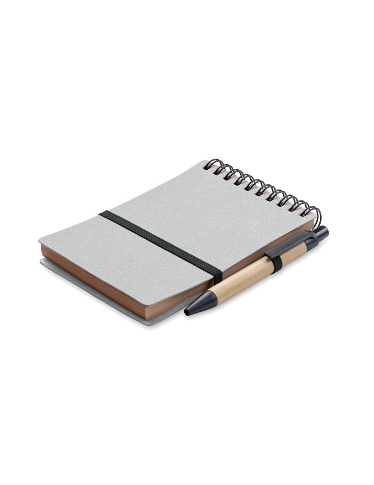 Cahier recyclé et stylo à bille publicitaire NOTIE