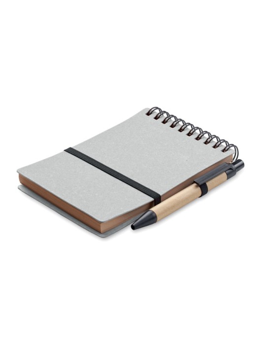 Cahier recyclé et stylo à bille publicitaire NOTIE