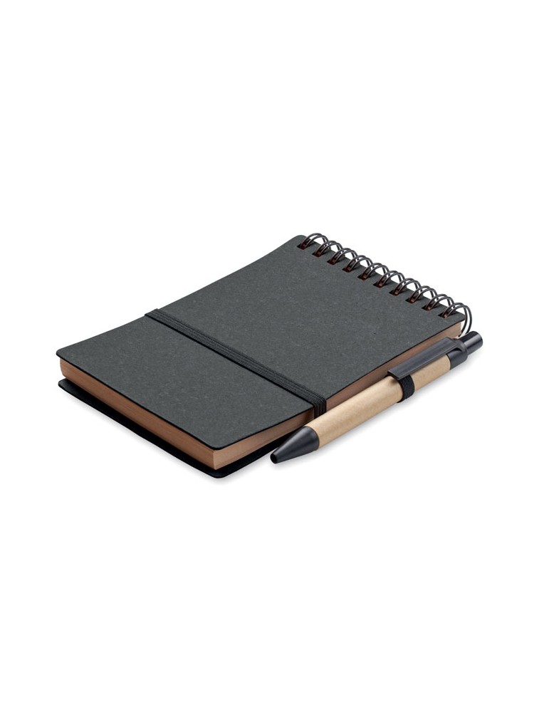 Cahier recyclé et stylo à bille publicitaire NOTIE
