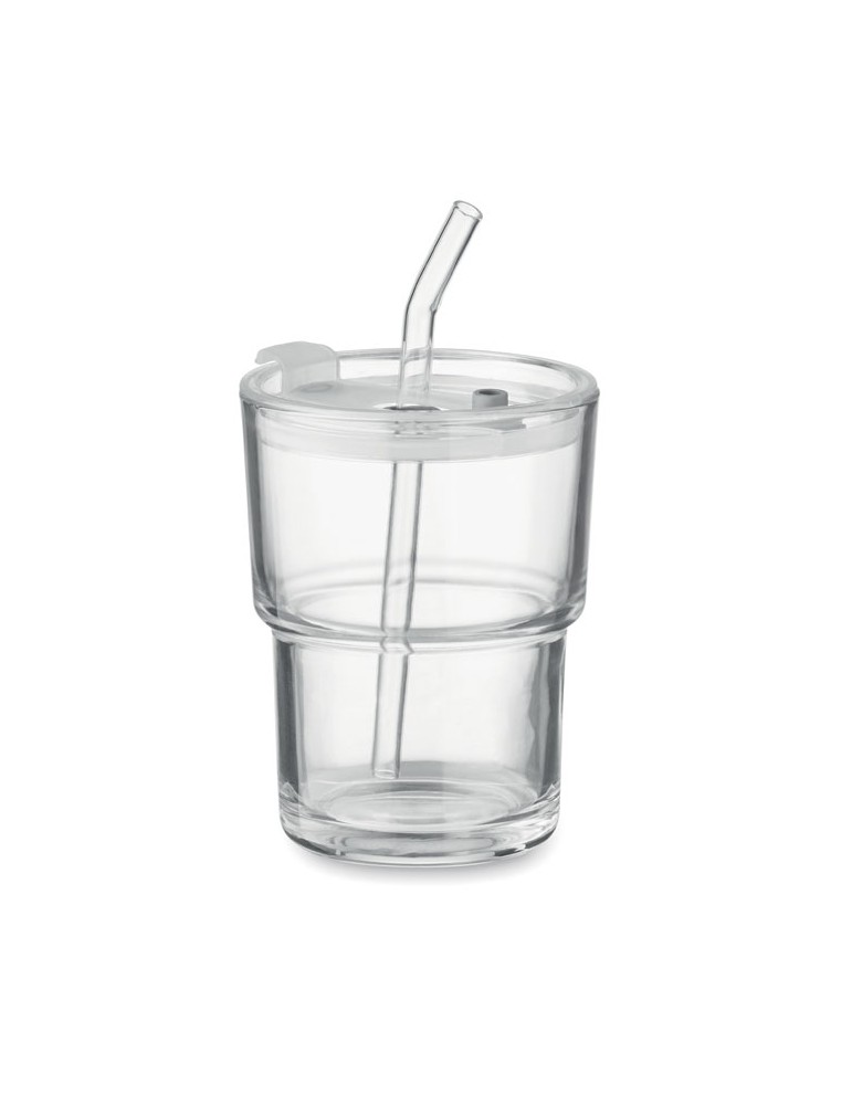 Gobelet verre et paille 400ml SIP personnalisable