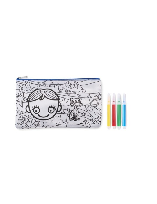 Trousse à crayons avec feutres publicitaire KIDDO