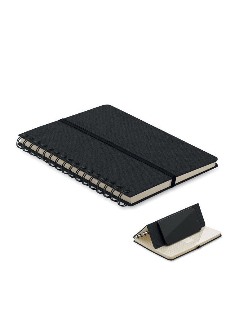 Cahier A5 avec support de téléphone publicitaire STRATA