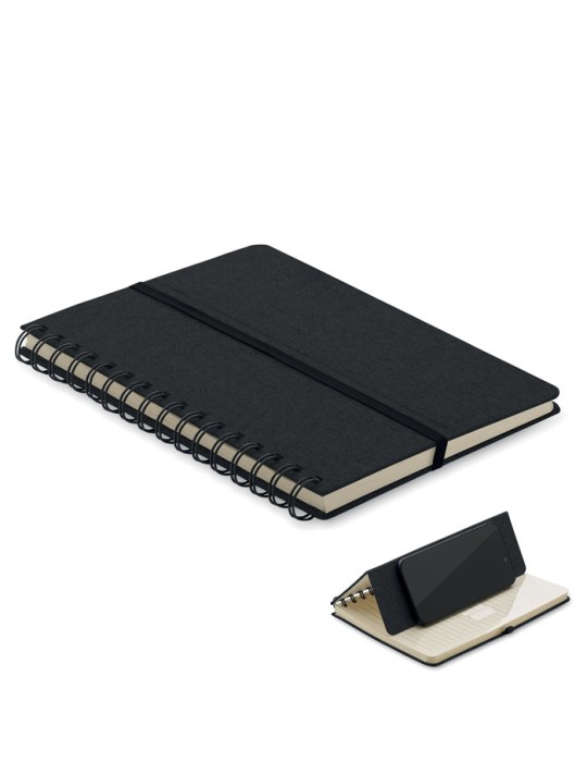 Cahier A5 avec support de téléphone publicitaire STRATA