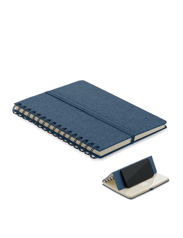Cahier A5 avec support de téléphone publicitaire STRATA