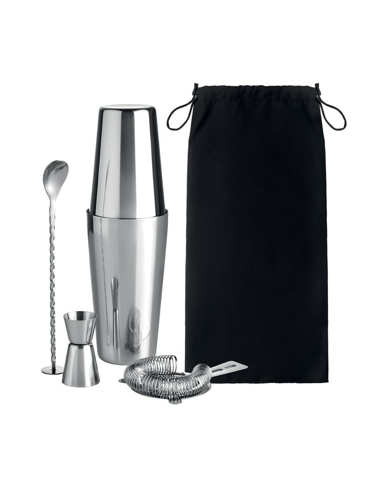 Set à Cocktail en Inox Personnalisé BOSTON pas cher
