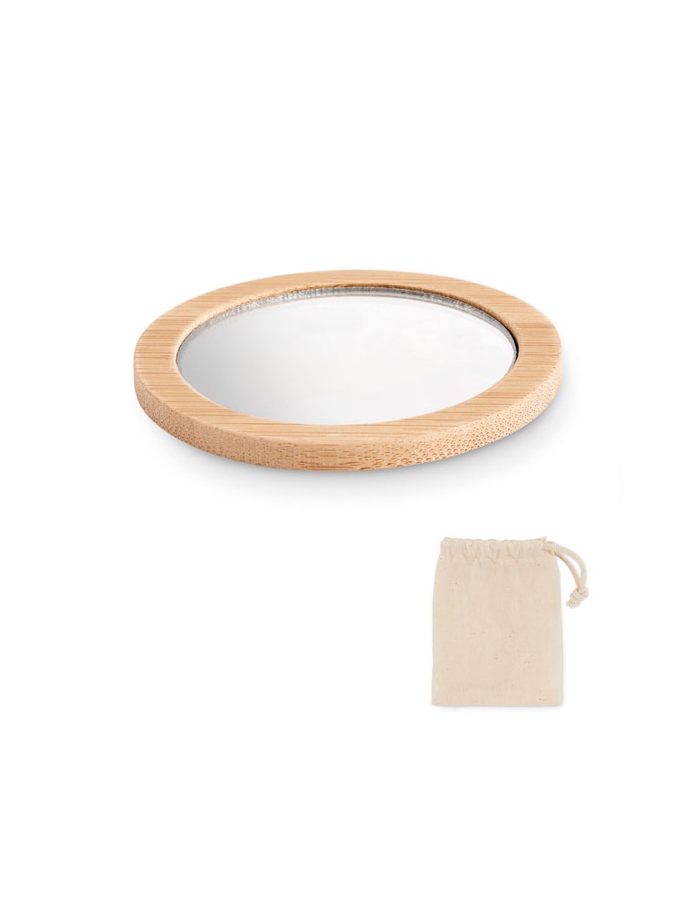 Miroir de Poche en Bambou - Personnalisé Élégance et Praticité pas cher