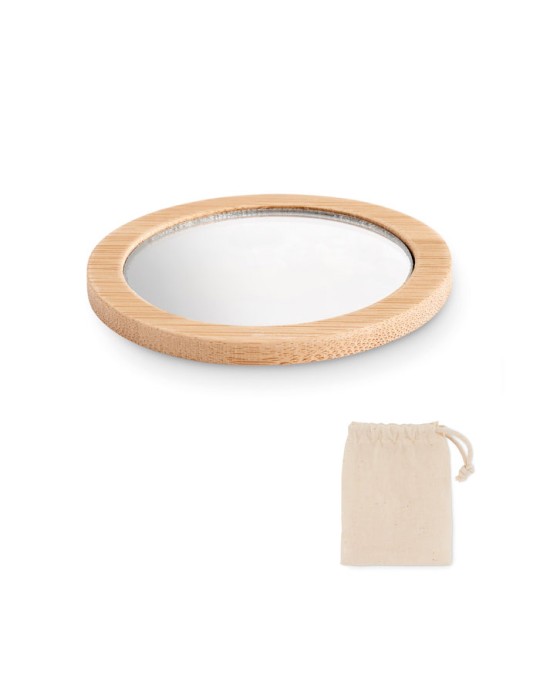 Miroir de Poche en Bambou - Personnalisé Élégance et Praticité pas cher