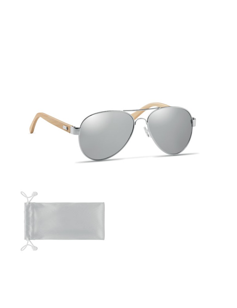 Lunettes de soleil en bambou Personnalisées pas cher - Protection UV400