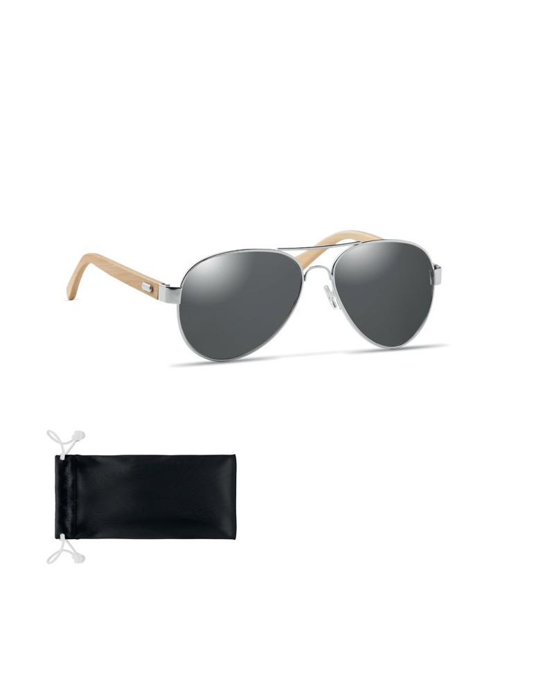 Lunettes de soleil en bambou Personnalisées pas cher - Protection UV400