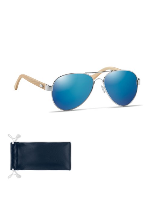 Lunettes de soleil en bambou Personnalisées pas cher - Protection UV400