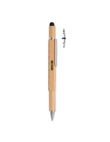 Stylo Multifonction en Bambou Personnalisé TOOLBAM pas cher