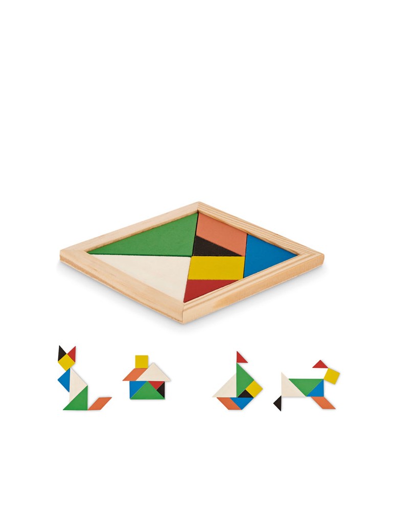 Puzzle Tangram en Bois Cadeau Personnalisé - Idéal