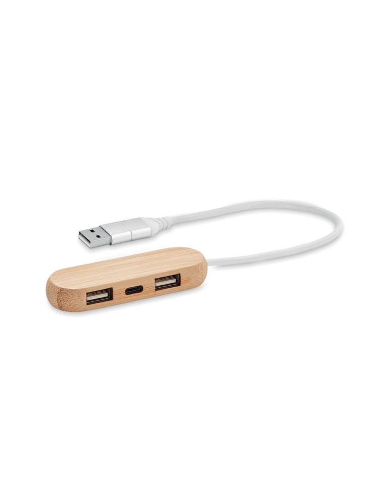 Accessoire Personnalisé - Hub USB 3 Ports 2 en 1